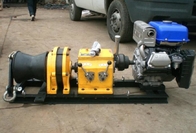 Extrator de guincho de cabo de motor a gasolina, guincho de tração de corda motorizada para linha de construção
