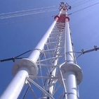 Três torre de antena telescópica do tubo 138kv para o serviço de serviço público