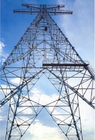 O HDG irrita as torres de aço da estrutura para a linha de transmissão elétrica