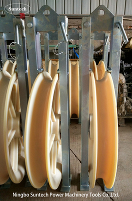 660X100mm Rodas de nylon em conjunto com condutor aéreo bloco de corda para linha de transmissão