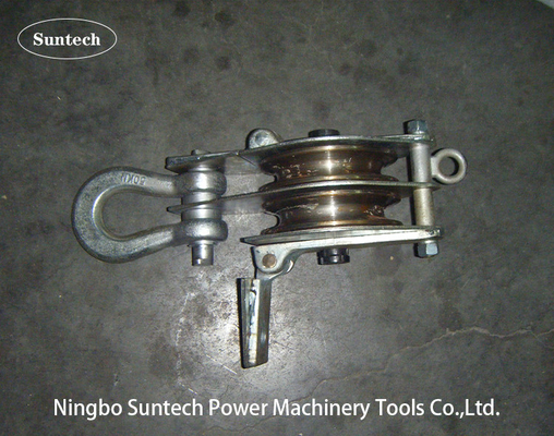 Dois tipo aberto condutor Stringing Tools do bloco de polia 30kN do gancho