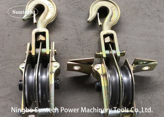 Dois tipo aberto condutor Stringing Tools do bloco de polia 30kN do gancho