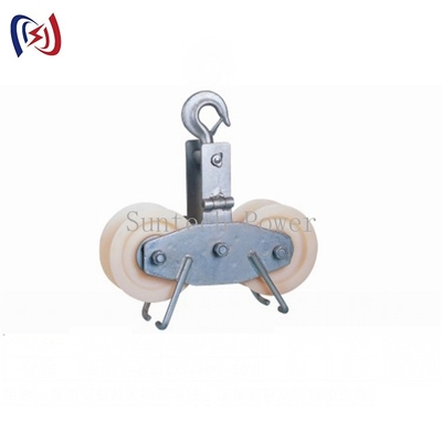 Rodas dianteiras e traseiras Tandem Sheave Stringing Block Nylon Sheave Frame Galvanizado