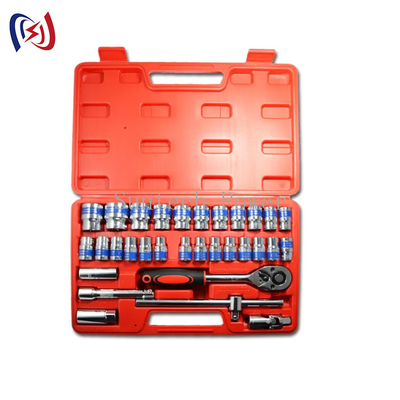 Profissional 32 Peças Chave Socket Set Kit de Ferramentas Para Reparação de Automóveis Blue Ribbon Combinação Set de Ferramentas