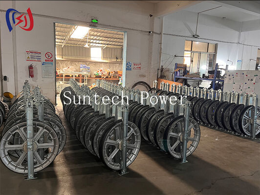 Bloco de cordas da série 822 de carga pesada com folha de nylon MC para instalação de condutores de linhas de transmissão de alta capacidade