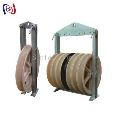 Bloco de corda de alta capacidade da série 916 com folha de nylon MC para instalação de condutores de linhas de transmissão de 50-150KN