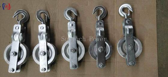 Talha de Linha Simples Profissional com Carga Nominal de 5-20KN e Polia de Alumínio para Instalação de Condutores Aéreos Leves
