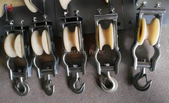 Polia de Suspensão e Fixação de Uso Duplo com Carga Nominal de 5-20KN e Peso Leve de 2.1-3.4KG para Instalação de Linha Aérea