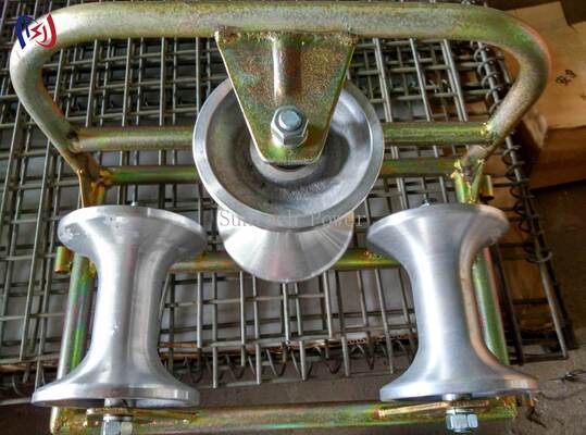 Tri-Sheave profissional de rolos de canto para proteção contra curvas de 90 graus com carga nominal de 10KN e design resistente à corrosão