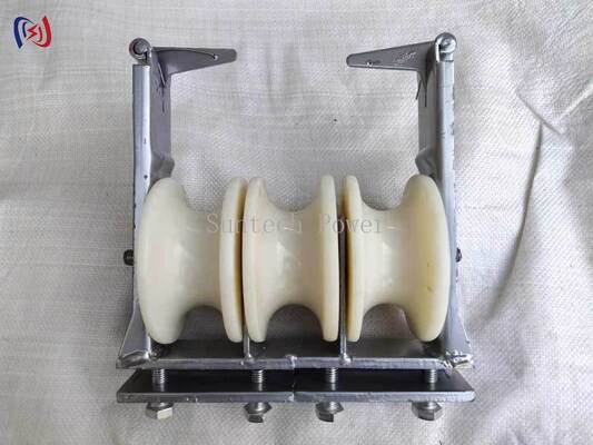 Bloco de cordas de três feixes de carga pesada para instalação de condutores em conjunto com carga nominal de 5KN
