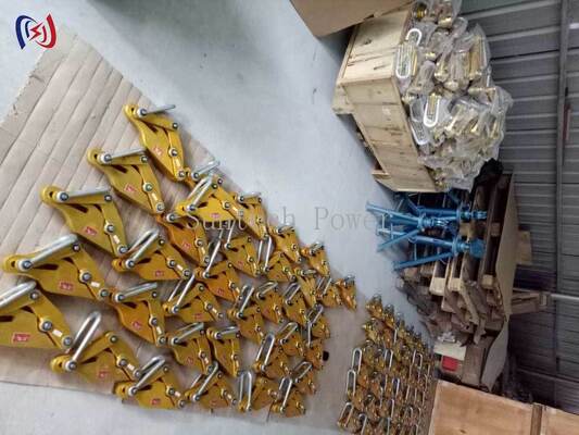 Grampos de condutores de liga de alumínio com carga nominal de 7-80KN, 14-48mm de abertura máxima e agarre não prejudicial para manuseio seguro