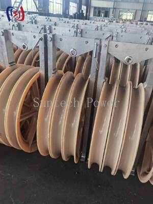 Professional 916 Series Stringing Block with MC Nylon Sheave for Heavy Duty Power Transmission Line Construction Projects 50-150KN Rated Load