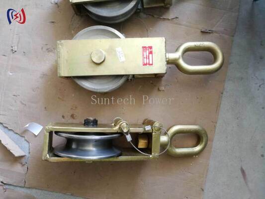 Ending Block for Conductor Tightening | 30–80KN Open Side Plate Stringing Pulley