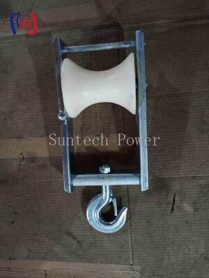 Bloco de cordas de cabo aéreo com tamanho de folha de 120x130 mm e carga nominal de 5KN para condutor ABC agrupado