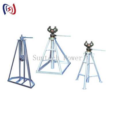 Suporte de Carretel Simples Pesado com Carga Nominal de 10-50KN e Ajuste de Altura de 450-1300mm para Carretéis de Cabo