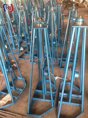 Suporte de Carretel Simples Pesado com Carga Nominal de 10-50KN e Ajuste de Altura de 450-1300mm para Carretéis de Cabo