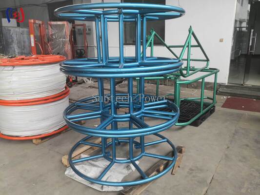 Suporte de Carretel de Cabo de Aço Galvanizado Pesado com Montagem Modular e Rotação de Rolamento Selado para Armazenamento Industrial de Cabos