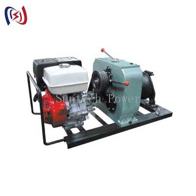 Guincho de Cabo com Motor Diesel de 13HP e Tração de 8T com Acionamento por Correia para Levantamento Pesado