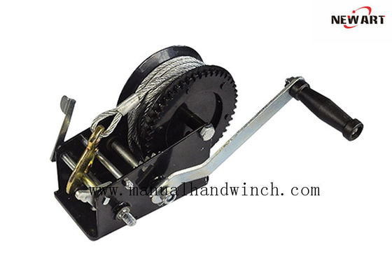 Guincho manual preto da manivela do barco 2500lbs do poder