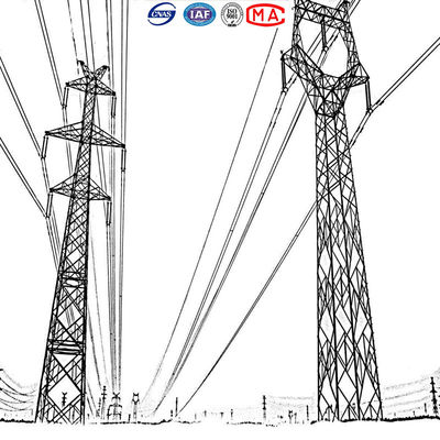 Torre galvanizada do mergulho quente Q235 Electric Power para a linha aérea
