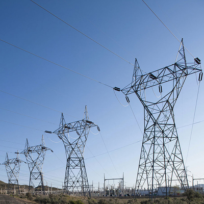 Torre galvanizada da linha elétrica do aço 330kV de Q255 Q355