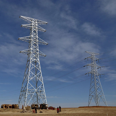 Torre galvanizada da linha elétrica do aço 330kV de Q255 Q355