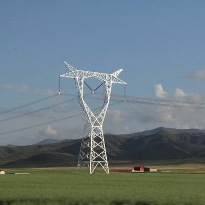 Linha de transmissão de energia torre da galvanização 132kv do mergulho quente