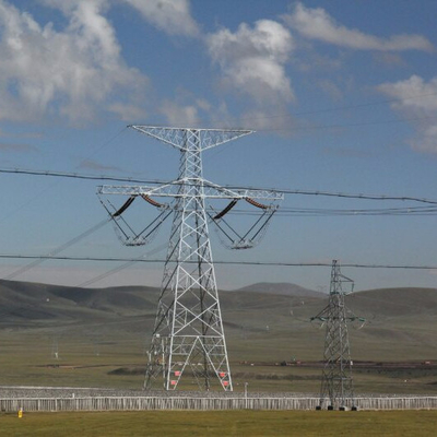 Torre de aço dobro da transmissão de energia do ângulo de circuito
