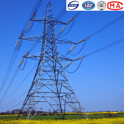 Torre de aço dobro da transmissão de energia do ângulo de circuito