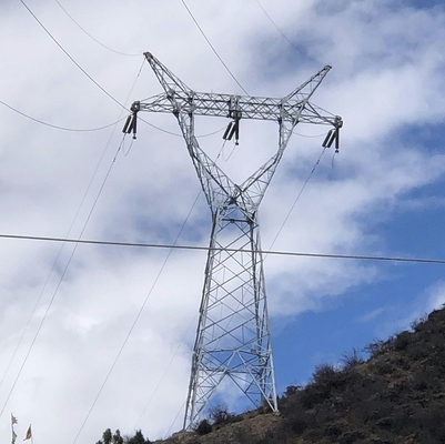 linha de despesas gerais de aço angular torre da estrutura de 110kV 132kV