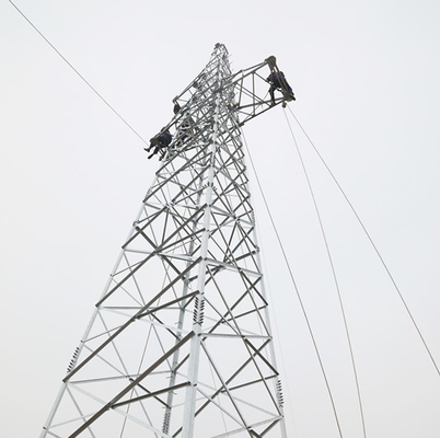 Linha de transmissão de aço galvanizada torre da estrutura do mergulho quente de 33KV