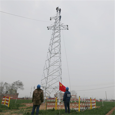 Linha de transmissão 33KV de aço torres do HDG da estrutura