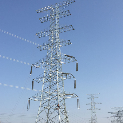 Linha de transmissão galvanizada torre da estrutura do mergulho quente Q345B Q235B