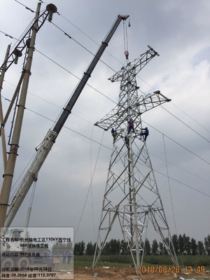 O mergulho quente galvanizou Angel Steel linha de transmissão torre de 132 quilovolts