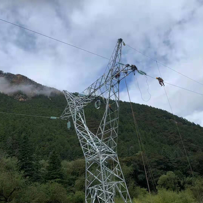 O mergulho quente galvanizado dobra a torre de aço para a linha de transmissão 110KV