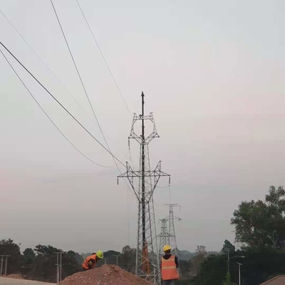 Torre de aço da estrutura de Q235B Q345B Q420 para a transmissão de energia