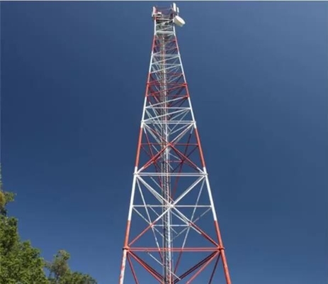 Torre tubular do aço da telecomunicação Q235B Q355B do HDG