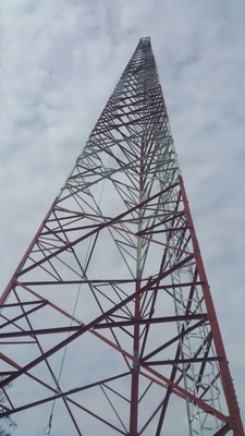 torre de aço galvanizada mergulhada quente Q345 da telecomunicação de 60m