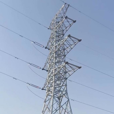 Linha de transmissão de energia elétrico de aço da torre Q235B do ângulo galvanizado