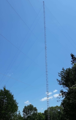 0 - torre galvanizada de aço do mastro de 200m Guyed com relâmpago Rod dos suportes